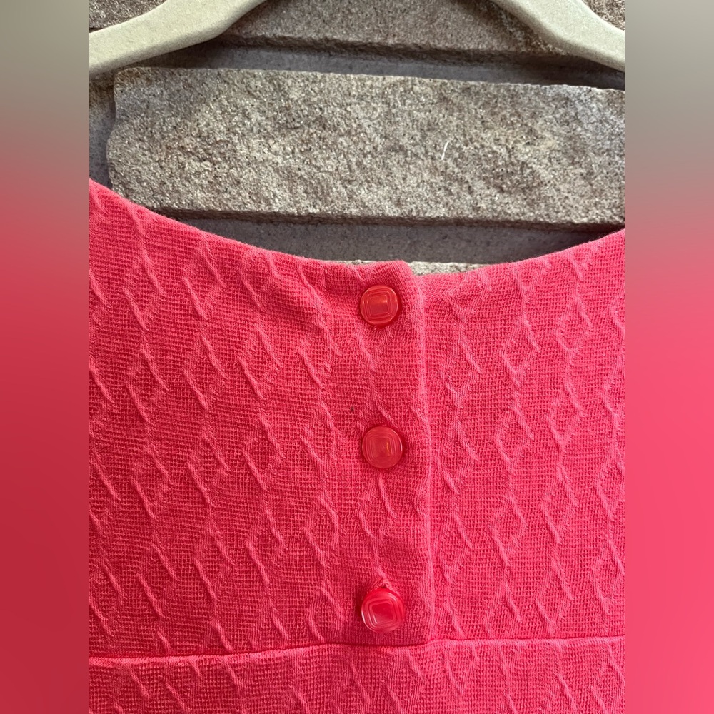 Anthropologie Maeve Diamond Textured Coral Shift Dress XL - Picture 7 of 9